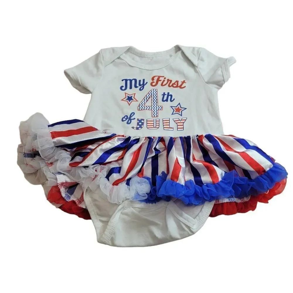 My first 4th of July Romper with skirt 6 months